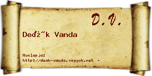 Deák Vanda névjegykártya