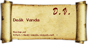 Deák Vanda névjegykártya