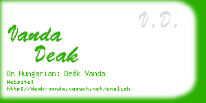 vanda deak business card