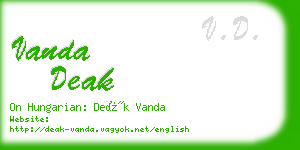 vanda deak business card